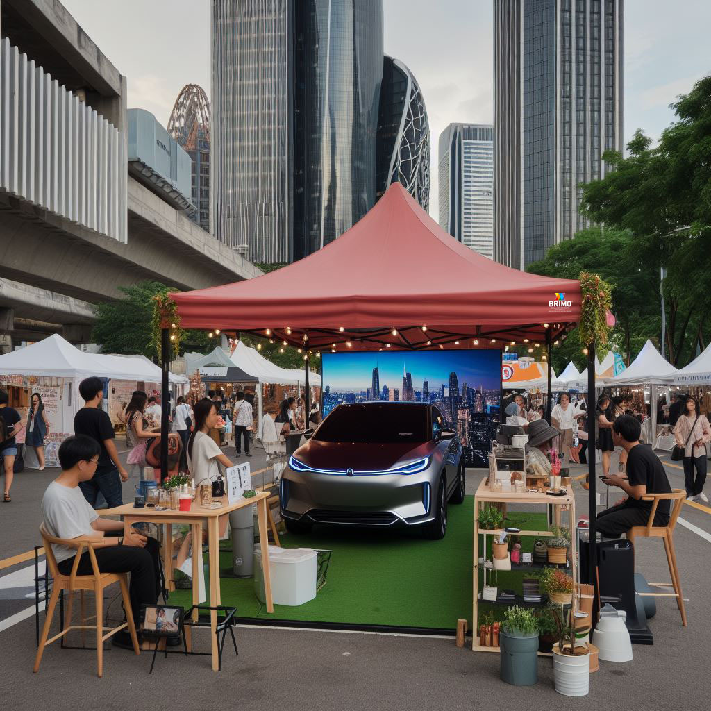 Tente pliante pour événements de promotion touristique